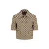 Gucci Gg Fabric Jacket In Brown