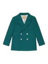Gucci Mini Square G-check Wool Jacket In Green