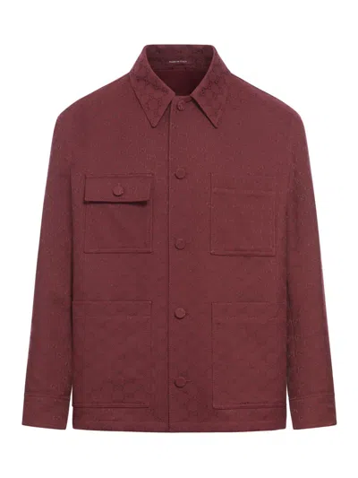 Gucci Gg Mixed Cotton Jacket In Red