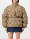 Gucci Women Gg Fabric Down Jacket In Brown