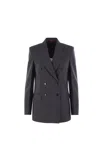 Gucci Double-breasted Wool Blazer In Black