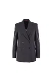 Gucci Double-breasted Wool Blazer In Black