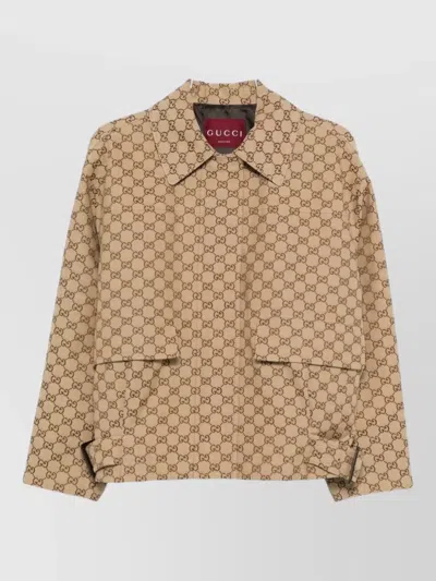 Gucci Jackets Adjustable Hem Buttoned Cuffs Front Pockets In Neutral