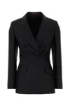 Gucci Women Black Wool Blend Blazer In Black