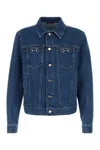 Gucci Denim Jacket Featuring Long Sleeves And Chest Pockets In Blue