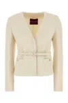 Gucci Belted Wool-blend Bouclé-tweed Jacket In White