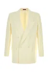 Gucci Modern Tech Blazer Featuring Structured Shoulders In Yellow