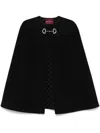 Gucci Wool And Silk Horsebit Cape In Black