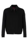 Gucci Black Jacket With Classic Collar And Front Zip Closure In Wool Man In Black