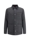 Gucci Collared Flannel Jacket Featuring Embroidered Pattern In Black