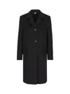 Gucci Single Breasted Logo Plaque Coat In Black