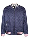 Gucci Reversible Nylon Canvas Jacket In Blue