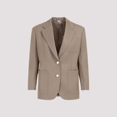 Gucci Single-breasted Wool Blazer In Brown