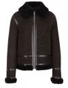 Gucci Women Brown Shearling Jacket With Shearling Trims And All-over Gg Motif In Suede Woman In Brown