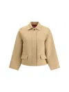 Gucci Women Wool Zip-up Jacket In Brown