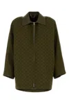 Gucci Military Green Gg Fabric Jacket Women In Green