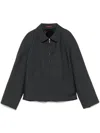 Gucci Wool Jacket With Embroidered Logo On The Collar In Grey