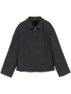 Gucci Wool Jacket With Embroidered Logo On The Collar In Grey