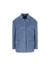 Gucci Wool And Mohair Jacket In Grey Aviation Melange