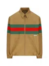 Gucci Web-stripe Shirt Jacket In Marschland/mix