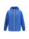 Gucci Web And Logo Print Windbreaker Jacket In Blue
