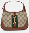 Gucci Jackie 1961 Small Webbing-trimmed Coated-canvas And Leather Shoulder Bag In Brown