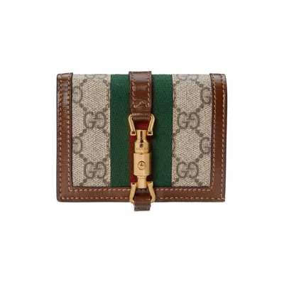 Gucci Jackie 1961 Card Case Wallet In Beige