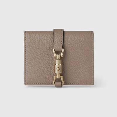 Gucci Jackie 1961 Card Case Wallet In Beige