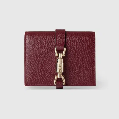 Gucci Jackie 1961 Card Case Wallet In Bordeaux