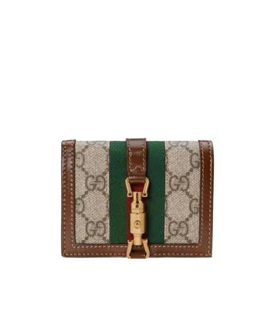 Gucci Jackie 1961 Card Case Wallet In Brown