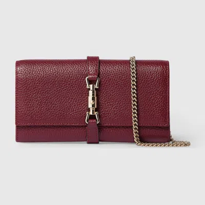 Gucci Jackie 1961 Chain Wallet In Bordeaux