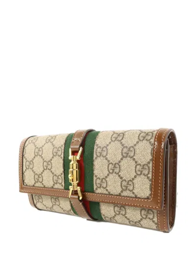 Pre-owned Gucci Jackie 1961 Chain Wallet In Neutral