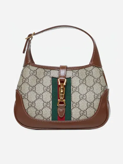 Gucci Jackie 1961 Fabric Mini Bag In Beige,ebony,brown