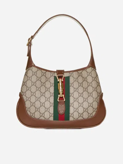 Gucci Jackie 1961 Fabric Small Bag In Beige,ebony,brown