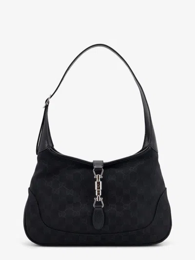 Gucci Jackie 1961 Gg Fabric Shoulder Bag In Black