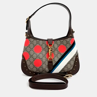 Pre-owned Gucci Jackie 1961 Gg Multicolor Coated Canvas Small Shoulder Bag