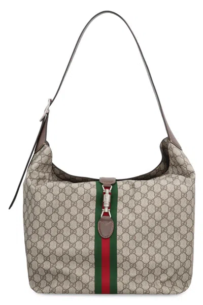 Gucci Jackie 1961 Gg Supreme Fabric Shoulder Bag In Beige