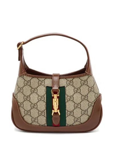 Pre-owned Gucci Jackie 1961 Gg Supreme Shoulder Bag In Neutrals