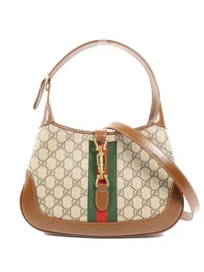Pre-owned Gucci Jackie 1961 Gg Supreme Tote Bag In Neutral