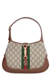 Gucci Jackie 1961 Small Webbing-trimmed Coated-canvas And Leather Shoulder Bag In Brown