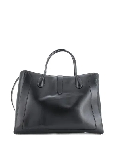 Pre-owned Gucci Jackie 1961 Leather Large Tote Bag In Black