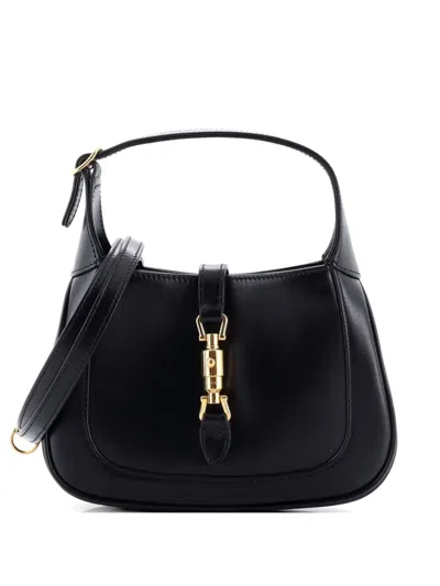 Pre-owned Gucci Jackie 1961 Leather Mini Hobo Bag In Black