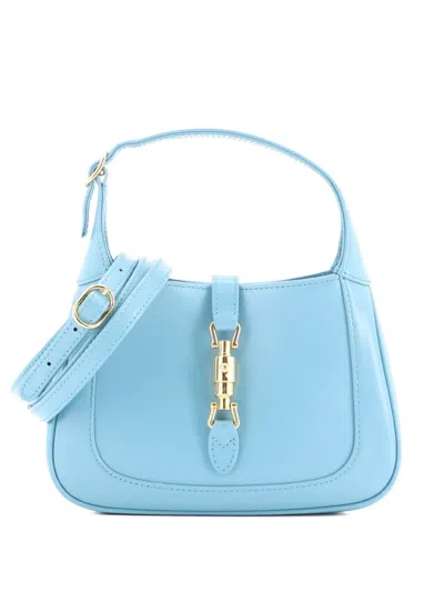 Pre-owned Gucci Jackie 1961 Leather Mini Hobo Bag In Blue
