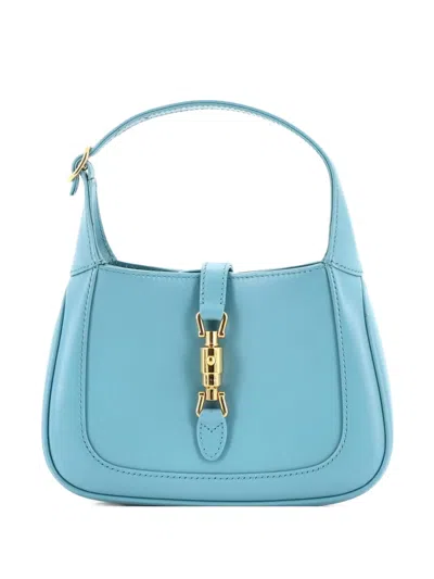 Pre-owned Gucci Jackie 1961 Leather Mini Hobo Bag In Blue