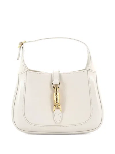 Pre-owned Gucci Jackie 1961 Leather Mini Hobo Bag In White