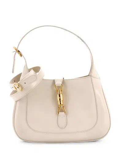 Pre-owned Gucci Jackie 1961 Leather Small Hobo Bag In Neutral