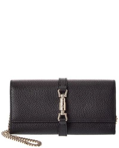 Gucci Jackie 1961 Leather Wallet On Chain In Black