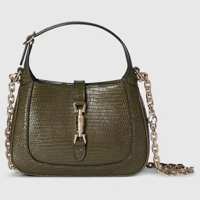 Gucci Jackie 1961 Lizard Mini Bag In Green