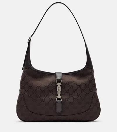 Gucci Jackie 1961 Medium Canvas Shoulder Bag In Brown