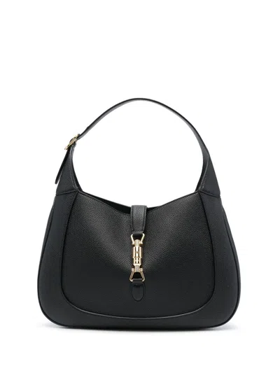 Gucci Jackie Medium Leather Shoulder Bag In Black